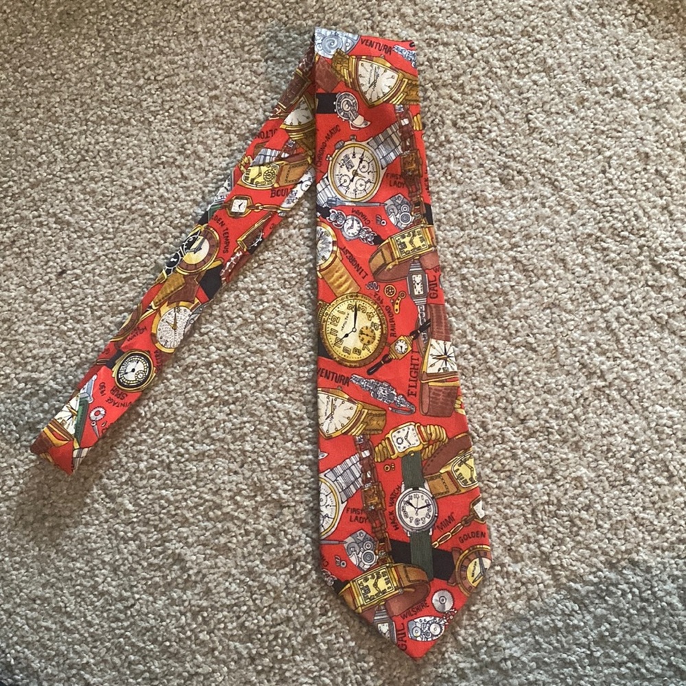 Nicole miller silk watch/time tie